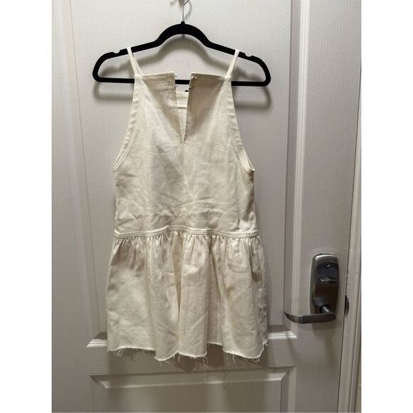 Jacquie the Label Francesca Denim Mini Dress in White Brunch Summer size S NWT - Picture 5 of 7